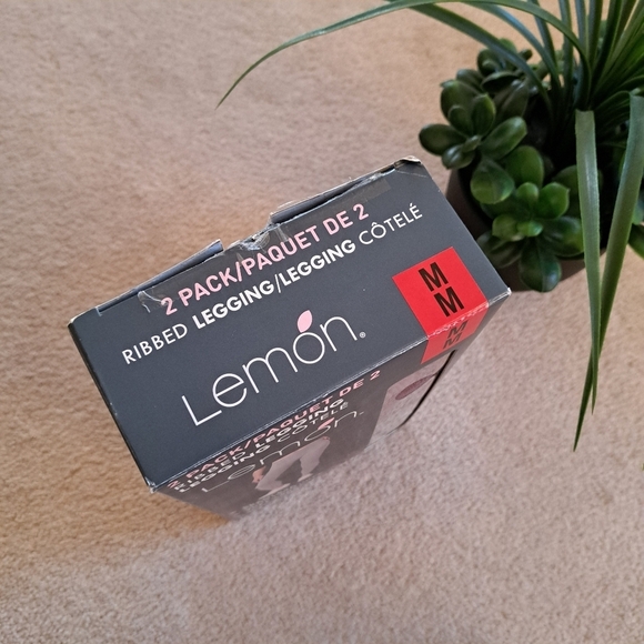 Lemon Ribbed Leggings 2-Pack Women's Size Medium Brown Gray New In Box - Picture 7 of 13
